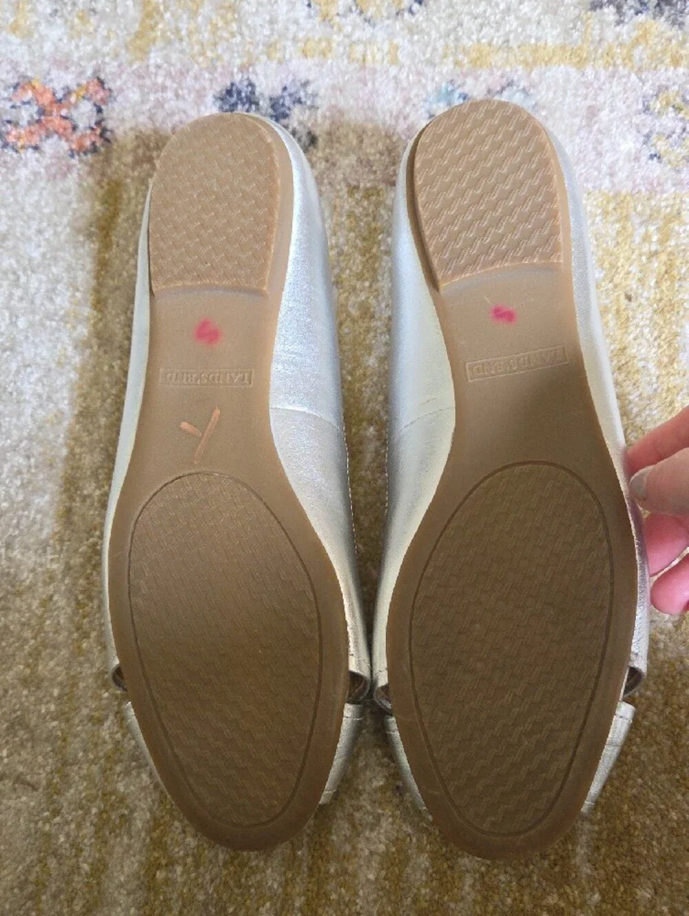 Lands' End Silver Peep-Toe Flats